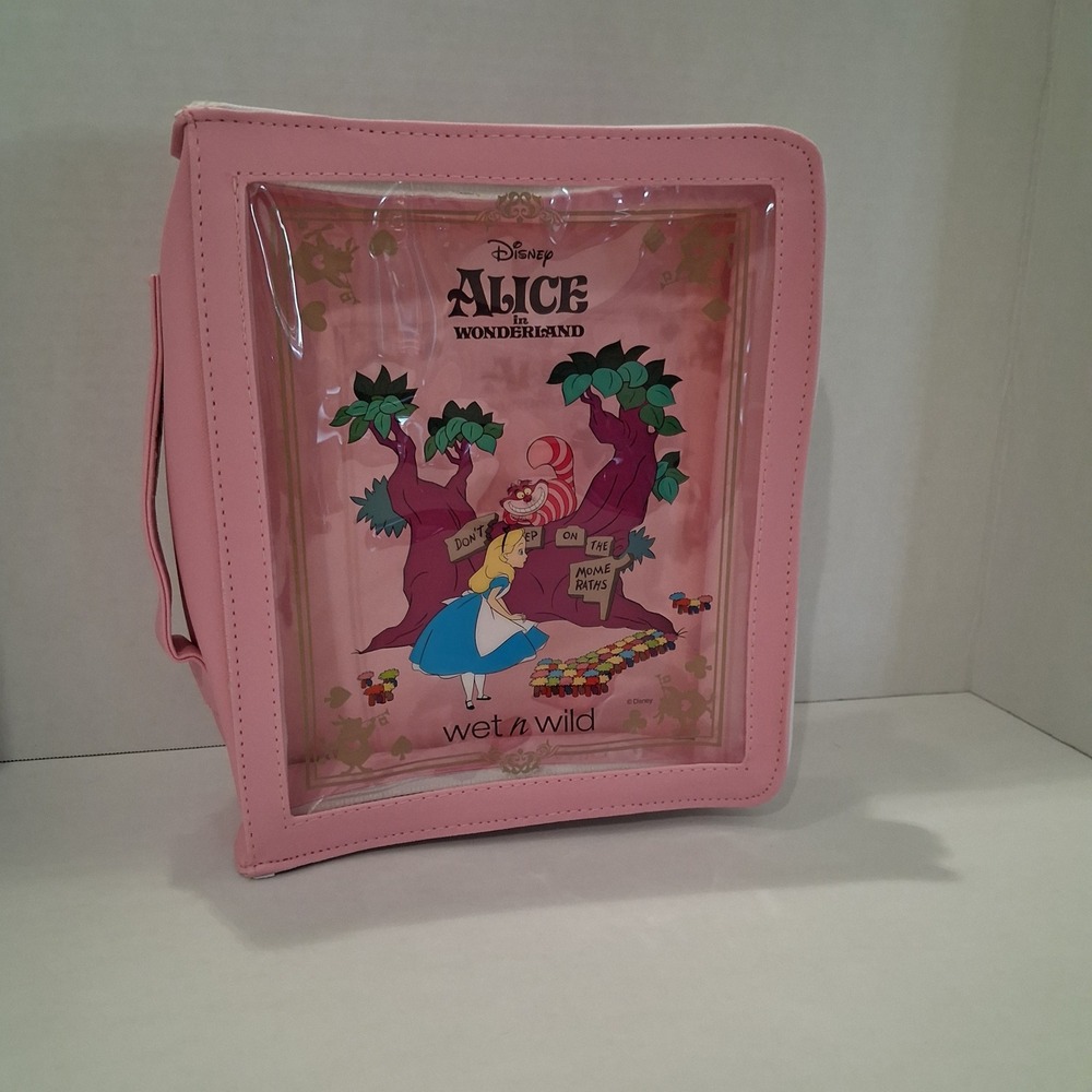 Wet n Wild Makeup Bag Pink Alice in Wonderland Cheshire Cat Disney Cosmetic